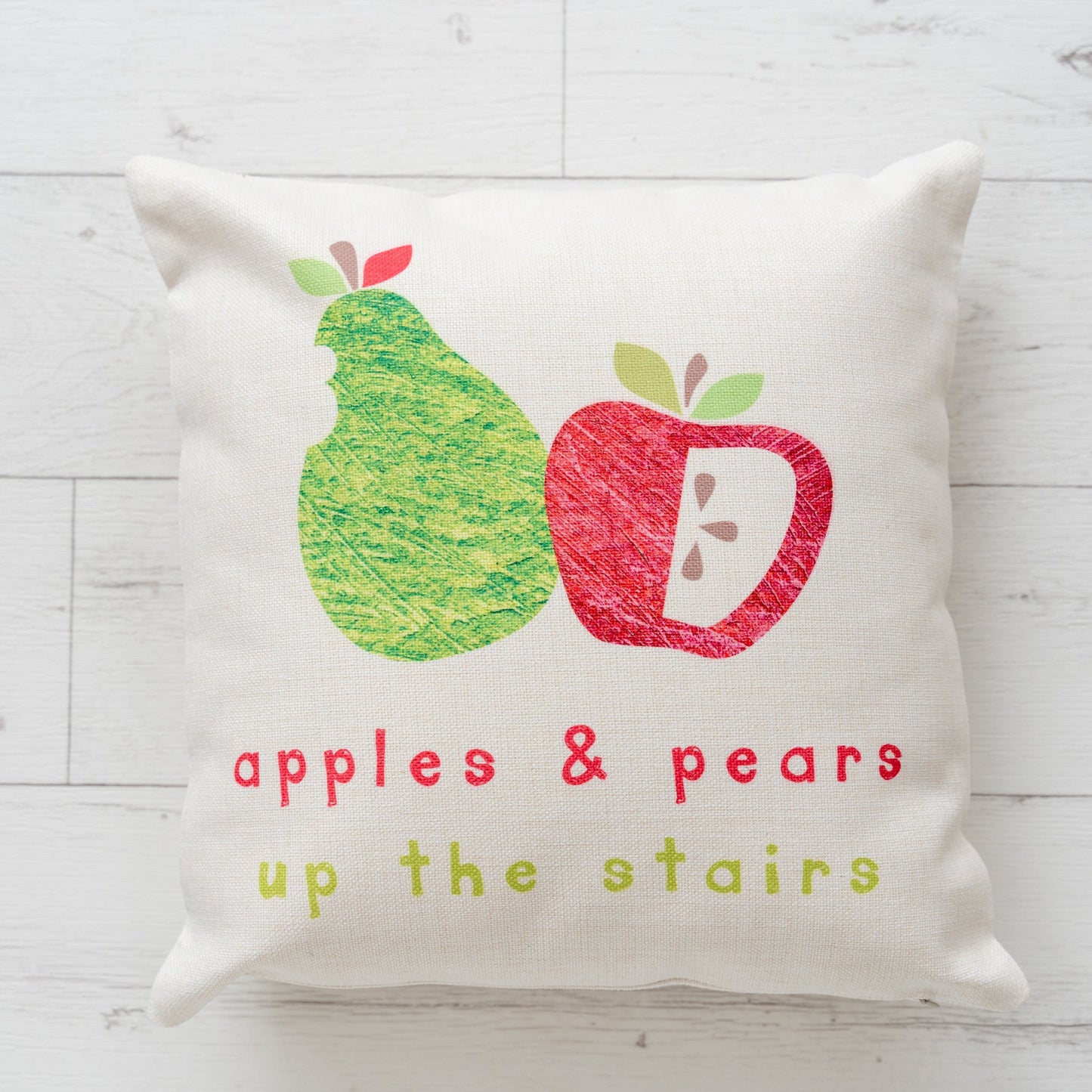 Apples and Pears Nursery Cushion