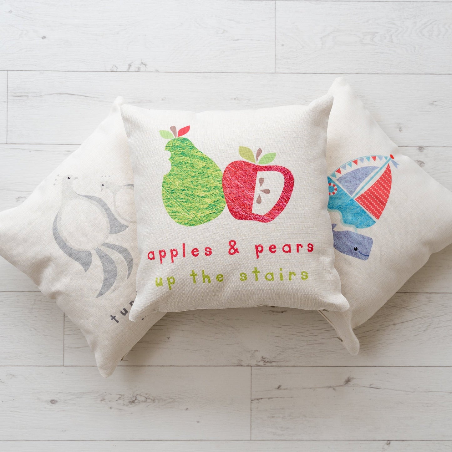 Apples and Pears Nursery Cushion