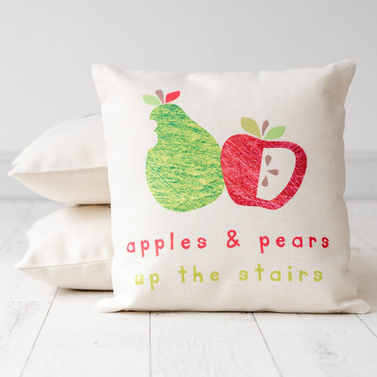 Apples and Pears Nursery Cushion